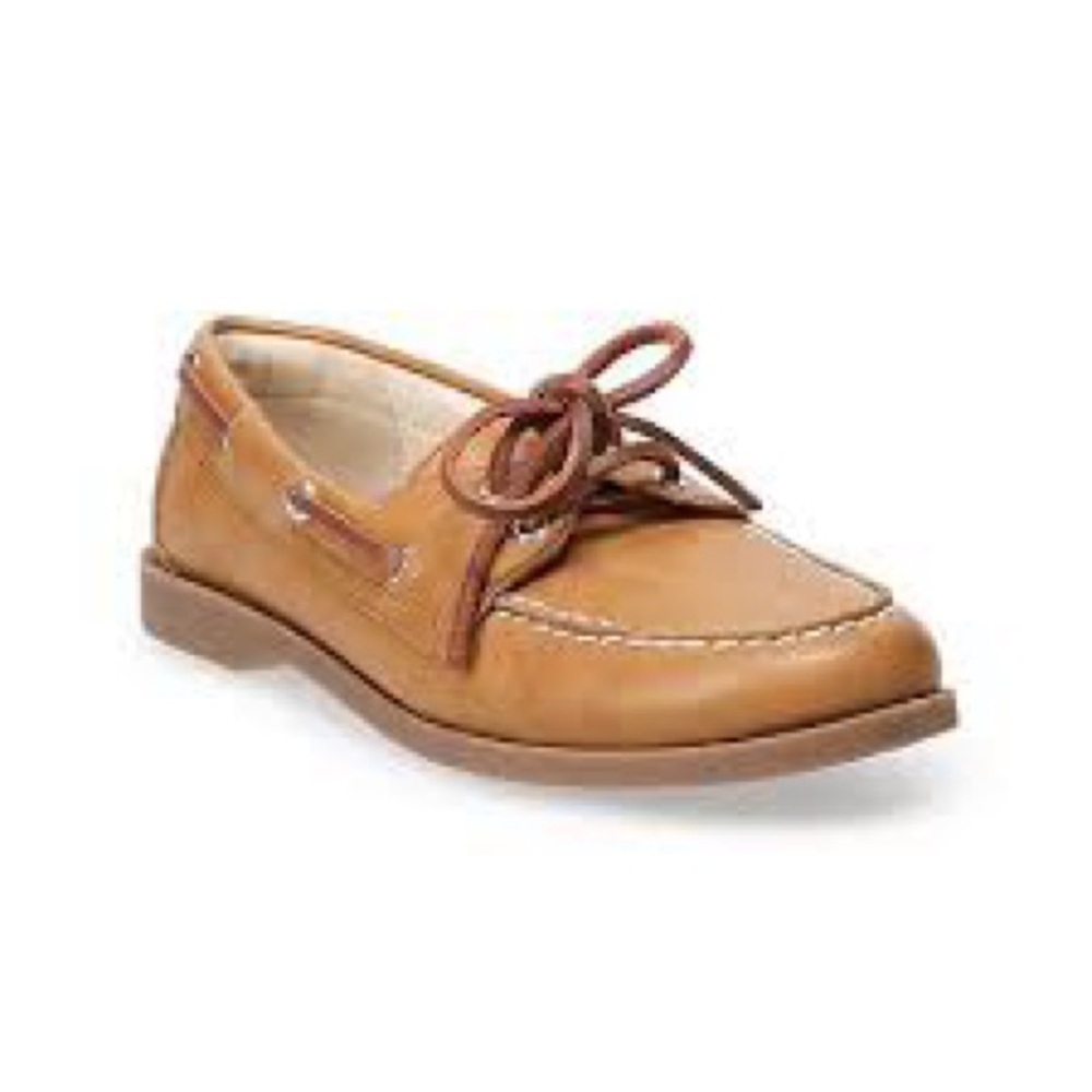 Madden Girl - Charter Tan Lace Up Round Toe Boat Flat Lightweight Shoe Size 6